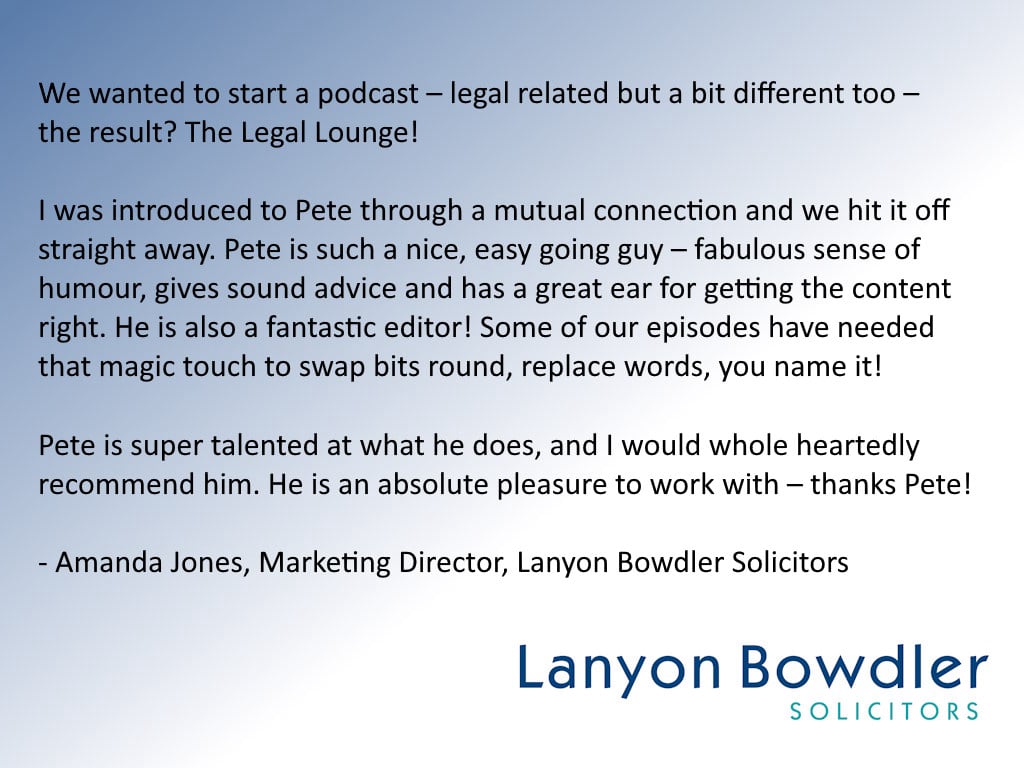 Amanda Jones - Lanyon Bowdler testimonial